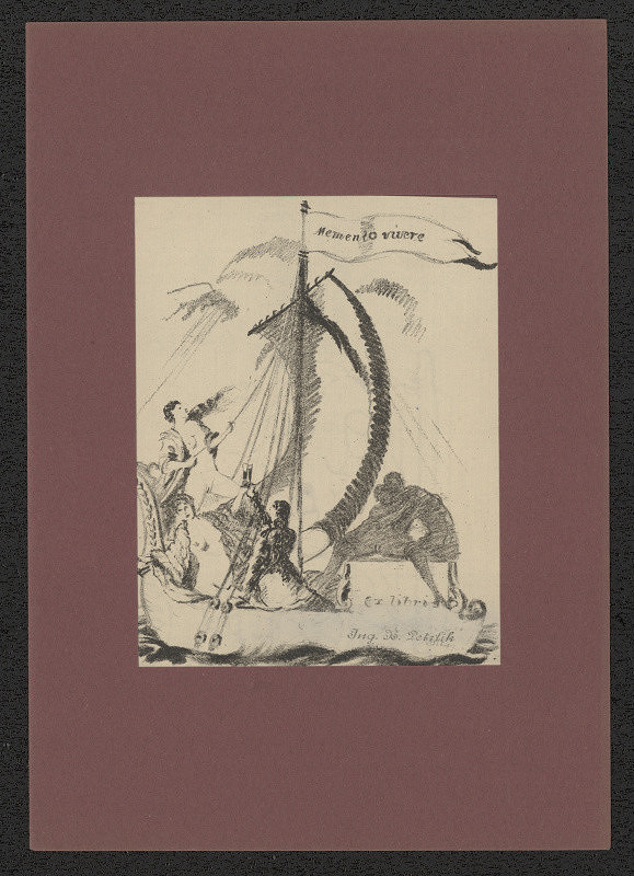 Eduard Milén – Memento rivere - ex libris Ing. B. Petrbok (?) 