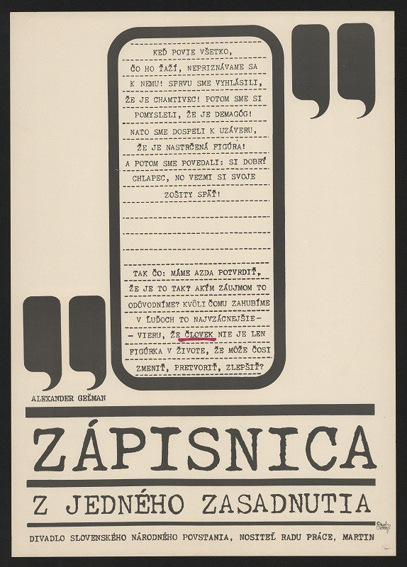 Pavol Choma – Zápisnica z jedného zasadnutia 