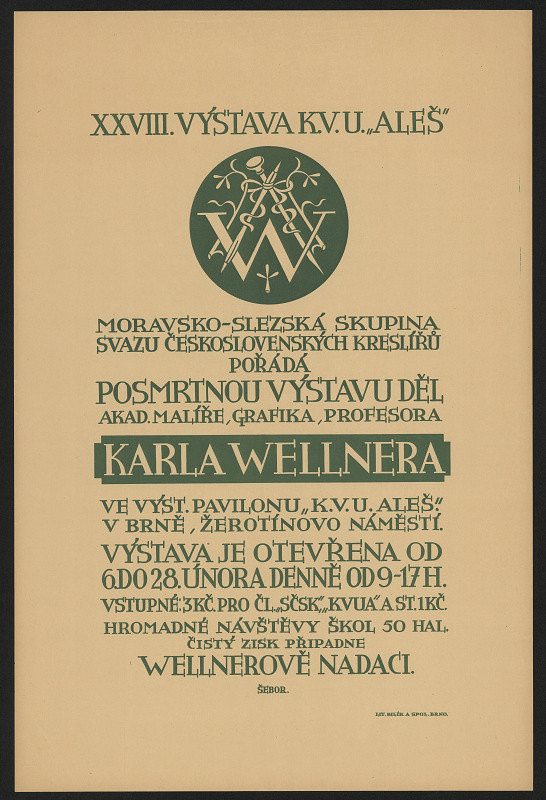 Oldřich Šebor – Posmrtná výstava Karla Wellnera 