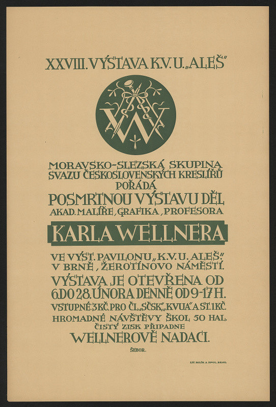 Oldřich Šebor – Posmrtná výstava Karla Wellnera 