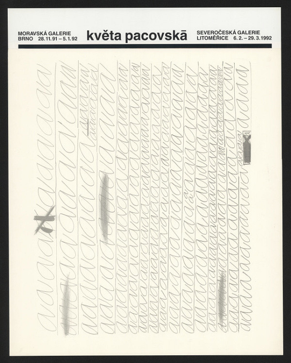 Květa Pacovská – K.P. MG Brno. Severočeská galerie Brno 