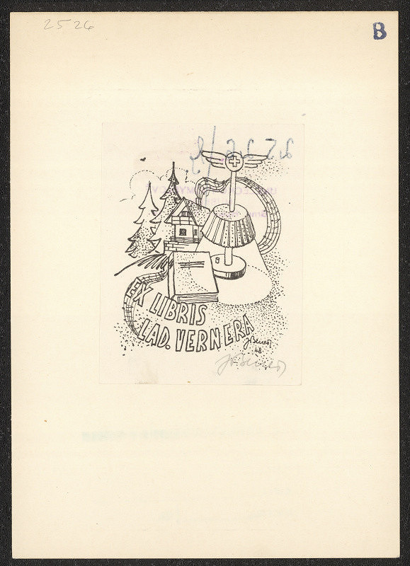 Josef Beneš – Ex libris Lad. Vernera 