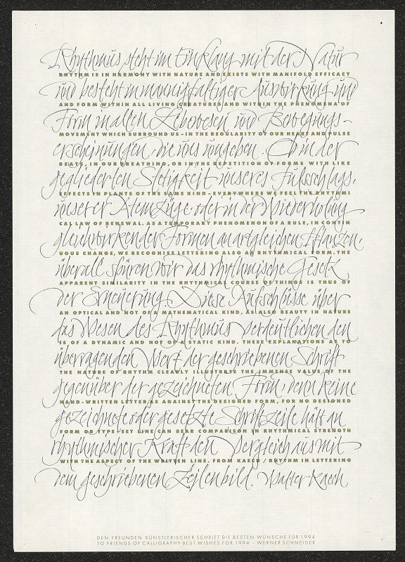 Werner Schneider – Kaech-Rhythm in Lettering 1993