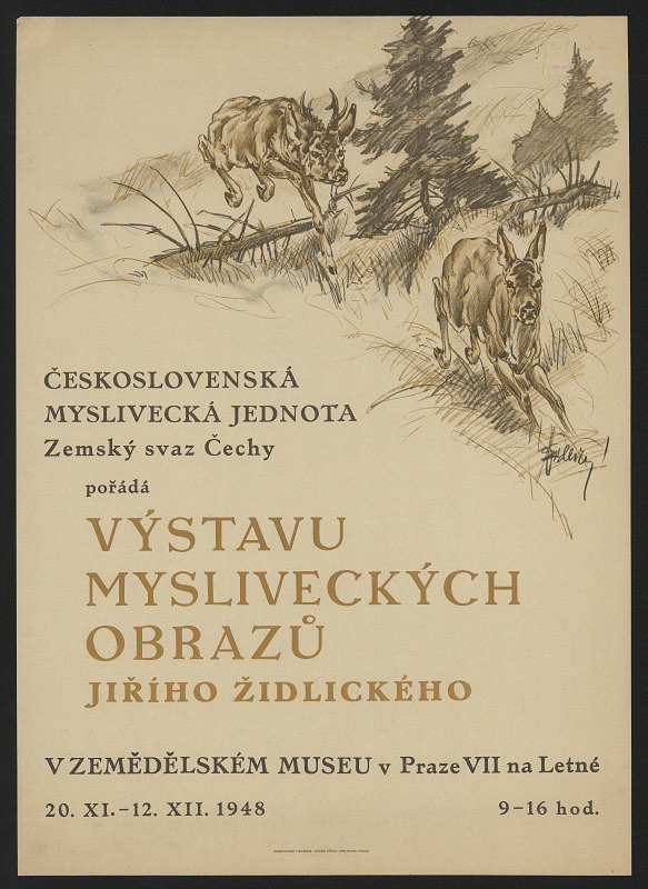 Jiří Židlický (pseud. Jirka Haršák) – Výstava mysliveckých obrazů v Praze 