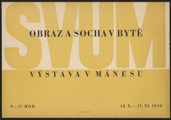 neznámý – Obraz a socha v bytě. Výstava v Mánesu. 