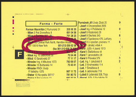 Pavel Beneš – Nátisk vizitky 