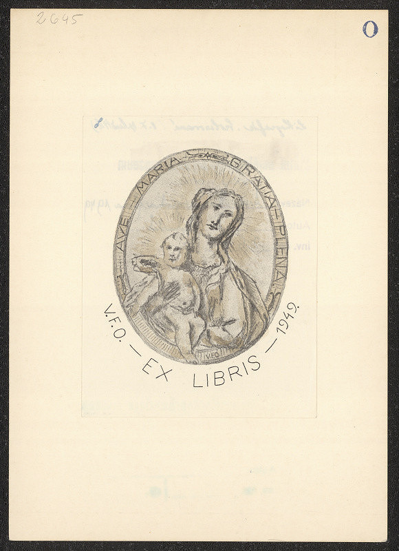 V. F. Oplustil – V.F.O. - Ex libris 1949, Ave Maria Gratia Plena 