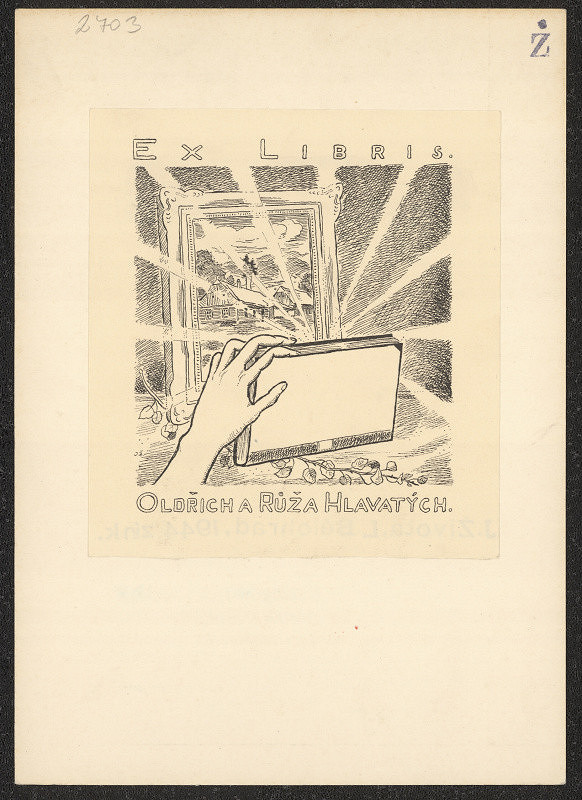 Josef Života – Ex libris Oldřich a Růža Hlavatých 
