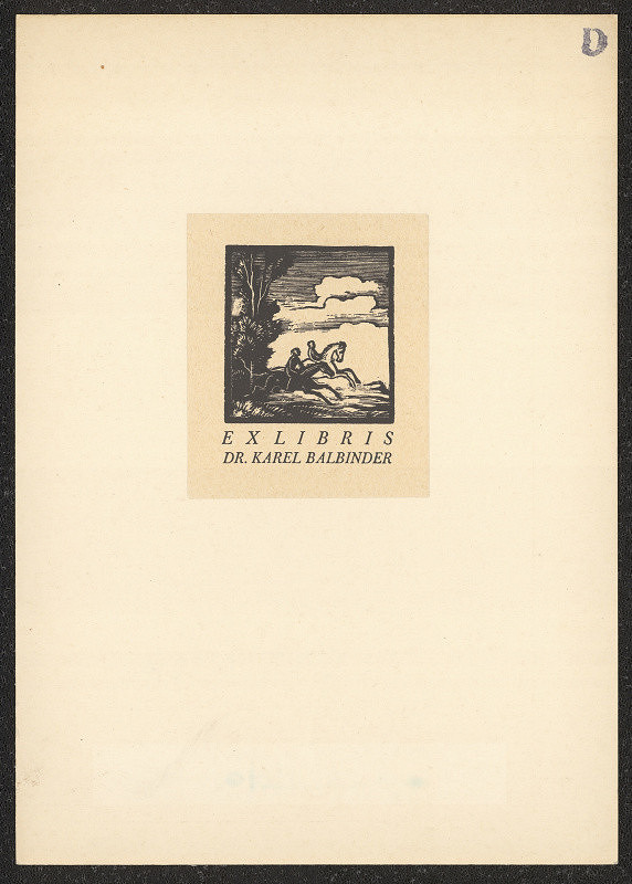 Petr Dillinger – Ex libris Dr. Karel Balbinder 