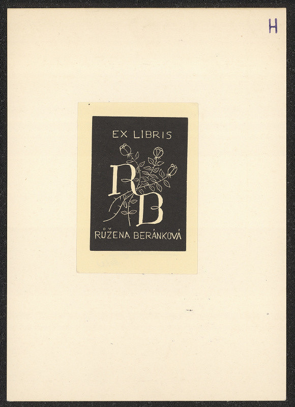Bohumil Hradečný – exlibris Růžena Beránková 