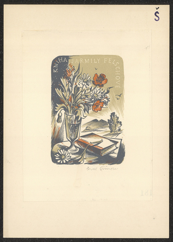 Karel Šimon – exlibris Kniha Jarmily Felschové 