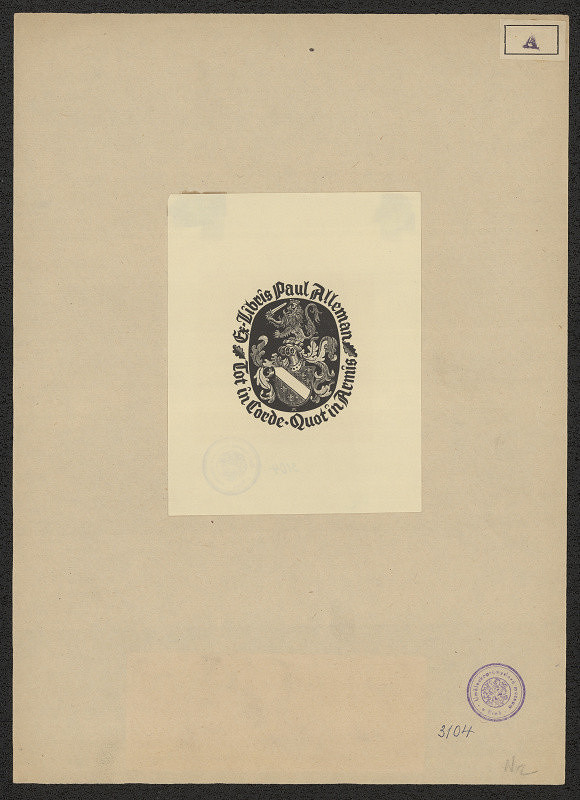 Désiré Antoine Acket – Exlibris Paul Alleman 