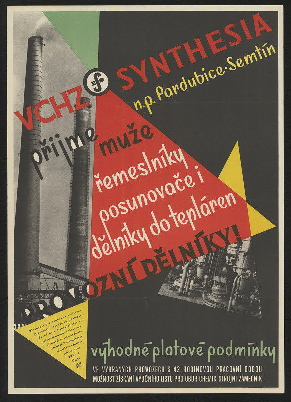 neznámý – VCHZ Synthesia n.p. Pardubice Semtím přijme ...provozní dělníky! 