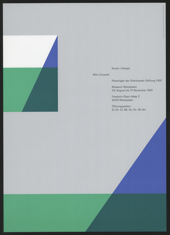 Karl Duschek – Kunst + Design Wim Crouwel Stankowski Stiffung 1991 