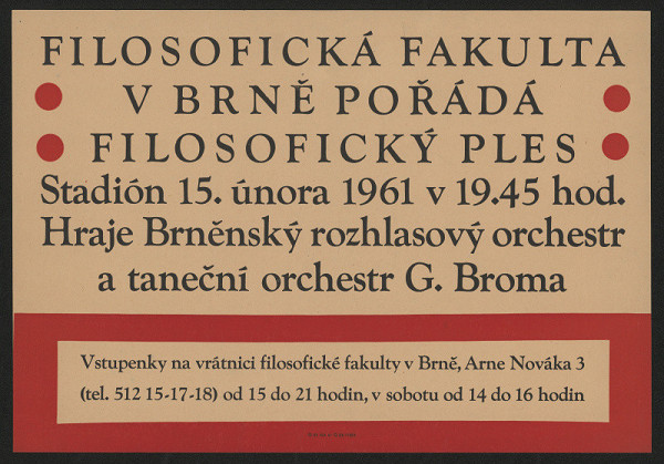 Eduard Milén – Filosofická fakulta v Brně pořádá ples 