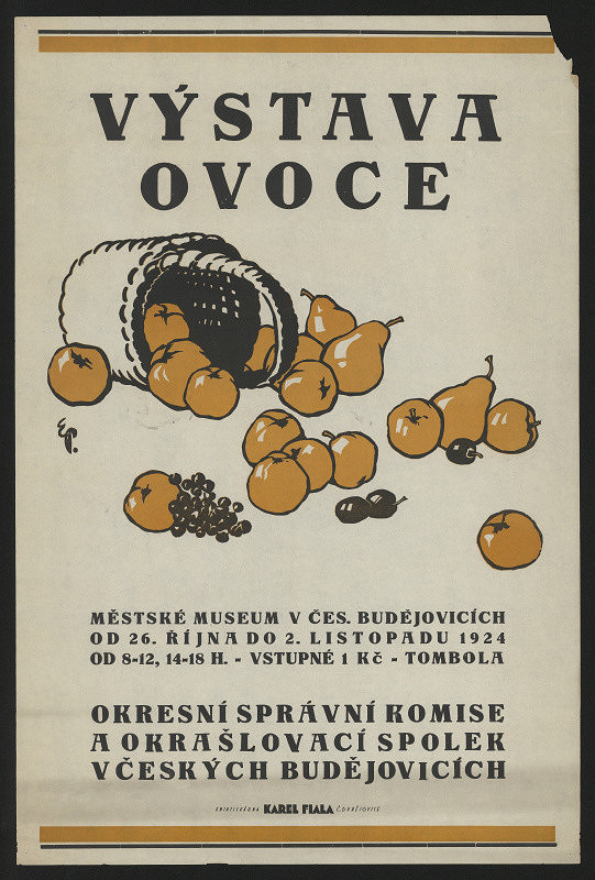 signatura P.E. – Výstava ovoce. Městské muzeum v Českých Budějovicích 