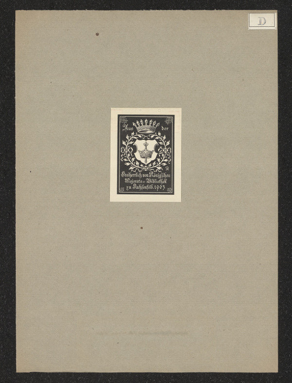 Alexander von Dachenhaüsen – Bibliothek zu Fachlenfeld 1903 