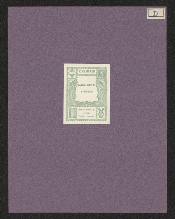 M. Dake – Exlibris Verster Elise Sophia 