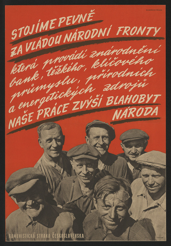 Bohumil Štěpán – Stojíme pevně za vládou Národní fronty...., Komunist. strana čsl. 