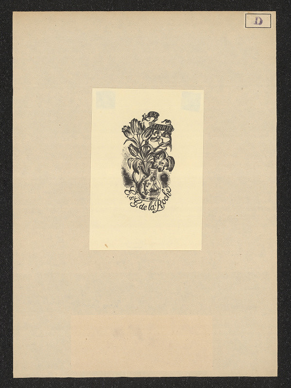 Nelly Degouy Acket (Mrs. D. Acket) – Exlibris E. G.de la Roche 