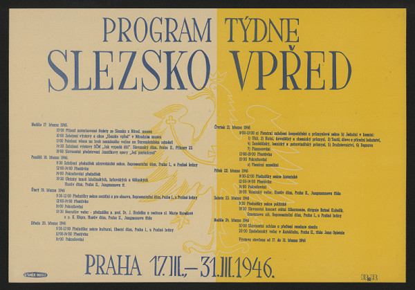 Ateliér BaR (Burianek a REMO) – Program týdne Slezsko vpřed. Praha 17.III.-31.III. 1946 