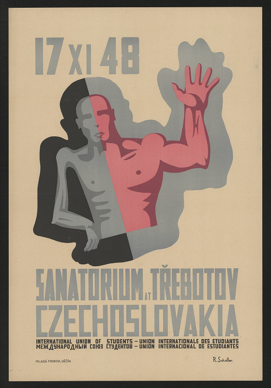 R. Scheller – 17.XI.48 Sanatorium Třebotov. International Union of Students 