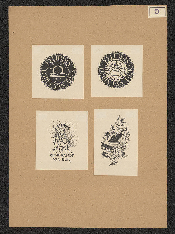 Louis Dürer, Albrecht van Dijk – Exlibris Louis van Dijk - Rembrandt van Dijk Immbery 
