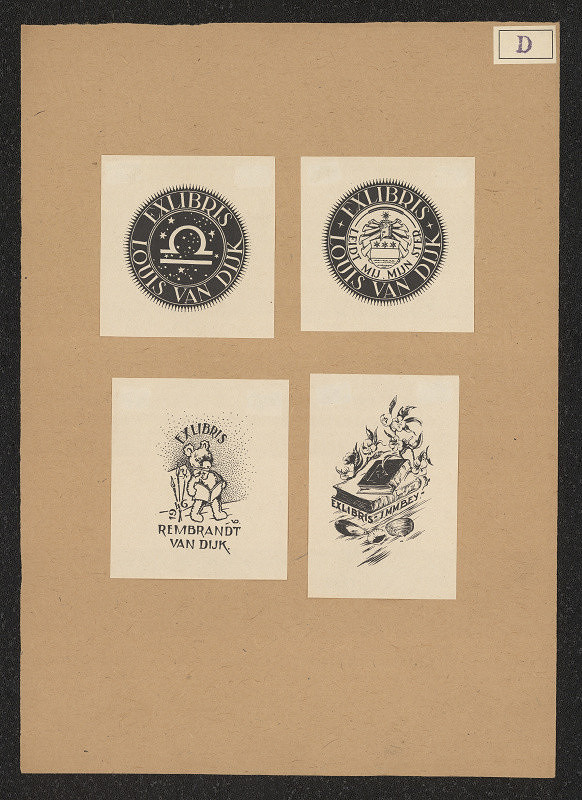 Louis Dürer, Albrecht van Dijk – Exlibris Louis van Dijk - Rembrandt van Dijk Immbery 