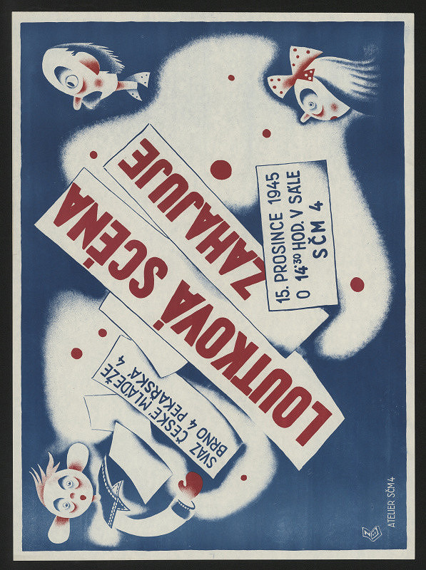 Ateliér SČM4 – Loutková scéna zahajuje. Svaz čes. mládeže. Brno, Pekařská 4 