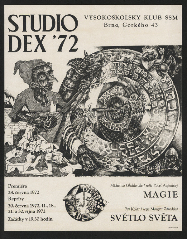 Jiří Havlíček – Magie. Světlo světa. Studio DEX Vysokoškolský klub SSM. Gorkého 34, Brno 