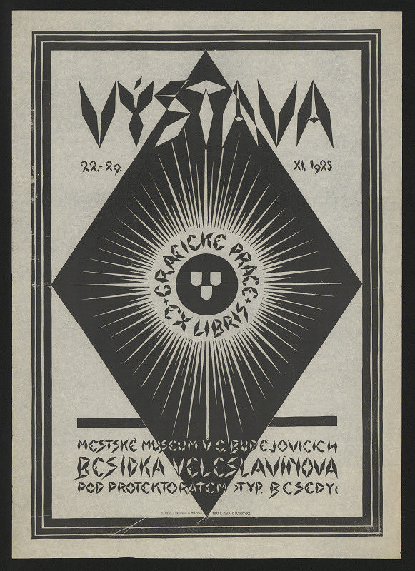 A. Polívka – Výstava exlibris, grafické práce. Městs. muzeum v Čes.Budejovicích. 22.-29.XI.1925 