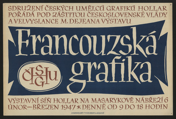 Oldřich Menhart – Francouzská grafika. SČUG Hollar. únor-břez.1947 
