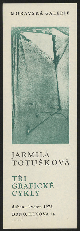 neznámý – Jarmila Totušková. Tři grafické cykly. MG duben-květen1973 
