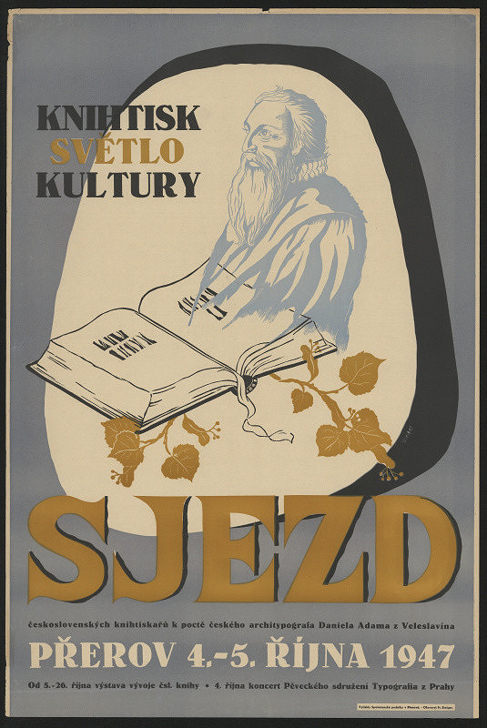 František Steiger – Sjezd československých knihtiskařů, Přerov 4.-5. října 1947 
