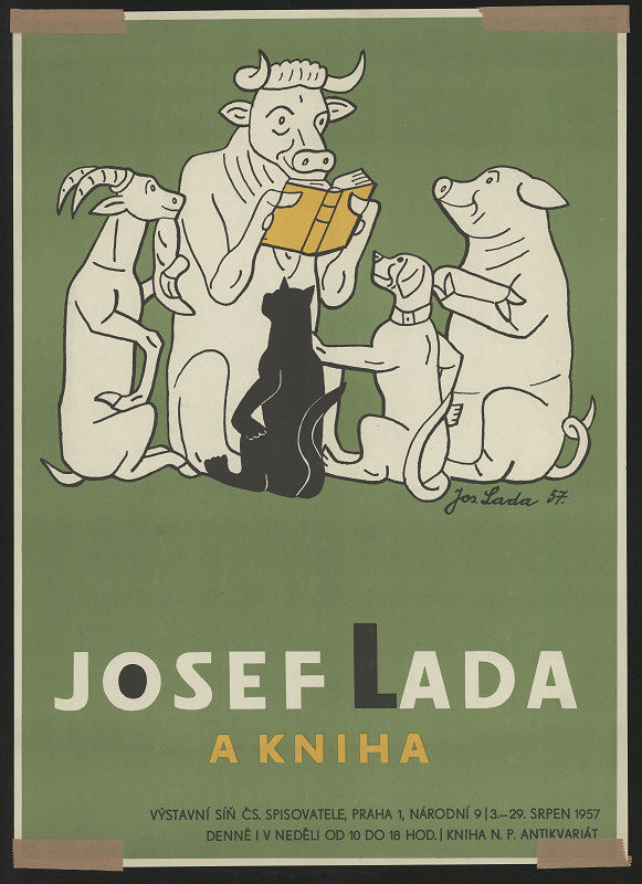 Josef Lada – Josef Lada a kniha, Výstava 3.-29. srpna 1957 Praha 