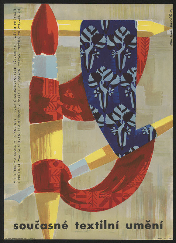 Stanislav Kovář – Současné textilní umění. Slovanský ostrov Praha. 1. celostátní výstava textilních výtvarníků 1956 