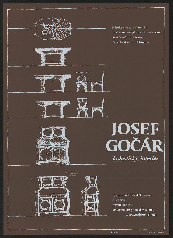 Václav Bláha – Josef Gočár, kubistický interiér. Výstavnícké sály Městs. muzea v Jaroměři 