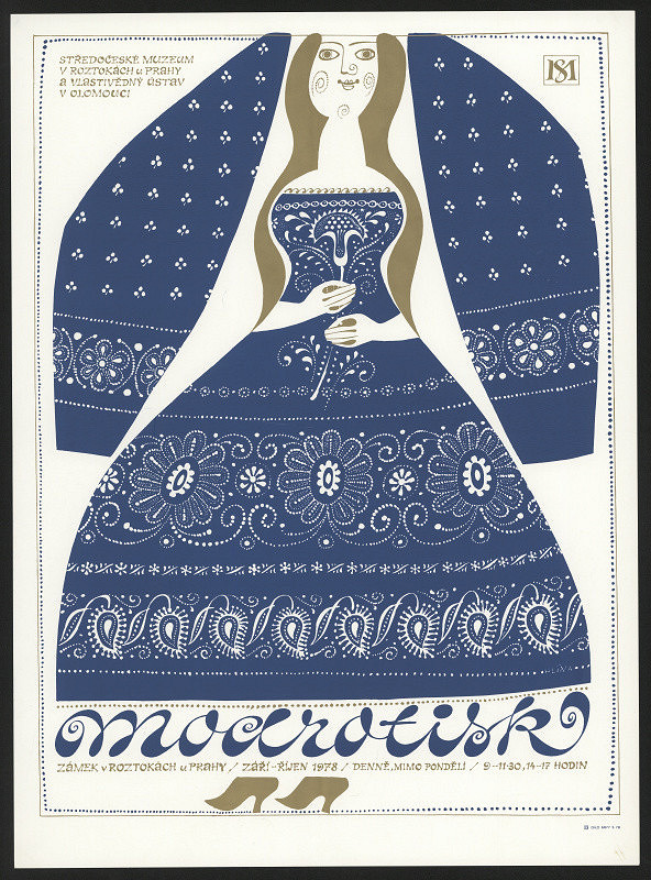 Jan Hlína – Modrotisk . Zámek v Roztokách u Prahy 1978 