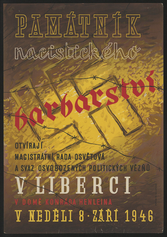 Jaromír Hlavsa – Památník nacistického barbarství v Liberci v domě Konráda Heleina 1946 