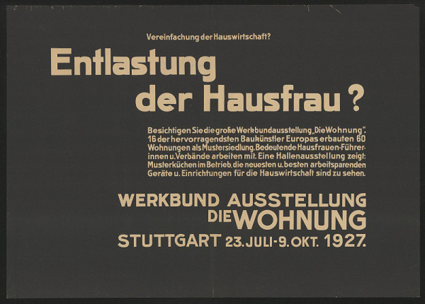 Willi Baumeister – Entlastung der Hausfrau? Die Wohnung Werkbund Ausstellung 