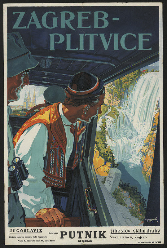Maurovič – Zagreb - Plitvice. Putnik Beograd. Jihoslov. státní dráhy Zagreb 
