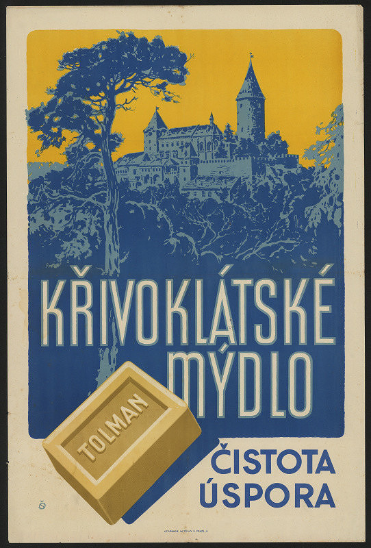 signatura OŠ (?) – Křivoklátské mýdlo Toman. Čistota, úspora 
