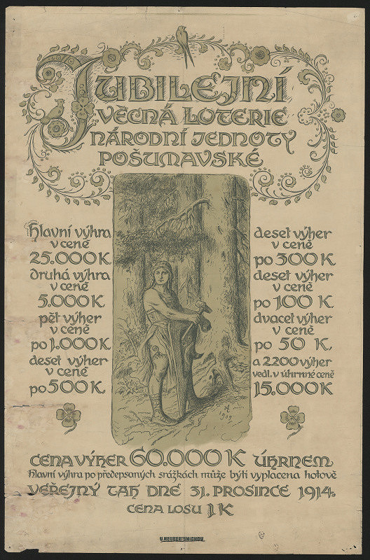 Mikoláš Aleš – Jubilejní věcná loterie Národní jednoty pošumavské 