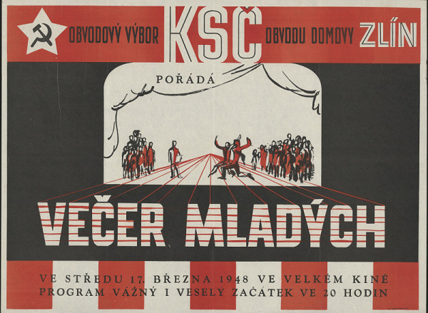 signatura nečitelná – Večer mladých, KSČ Zlín 1948 
