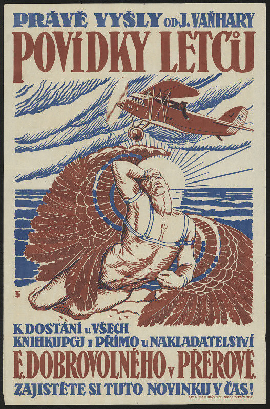 signatura JK – Právě vyšly od L. Vaňhary Povídky letců. E. Dobrovolný v Přerově 