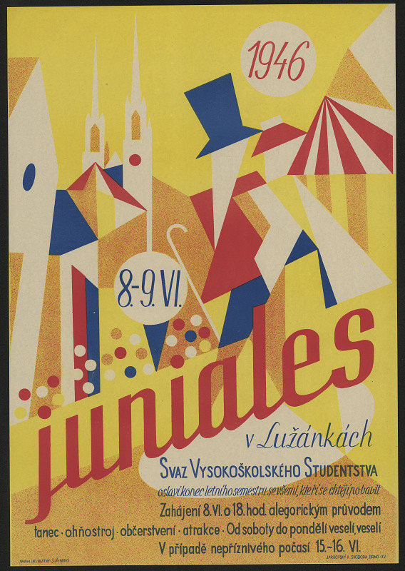 Ladislav Blatný – Juniales v Lužánkách. Svaz VŠ studentstva 1946 