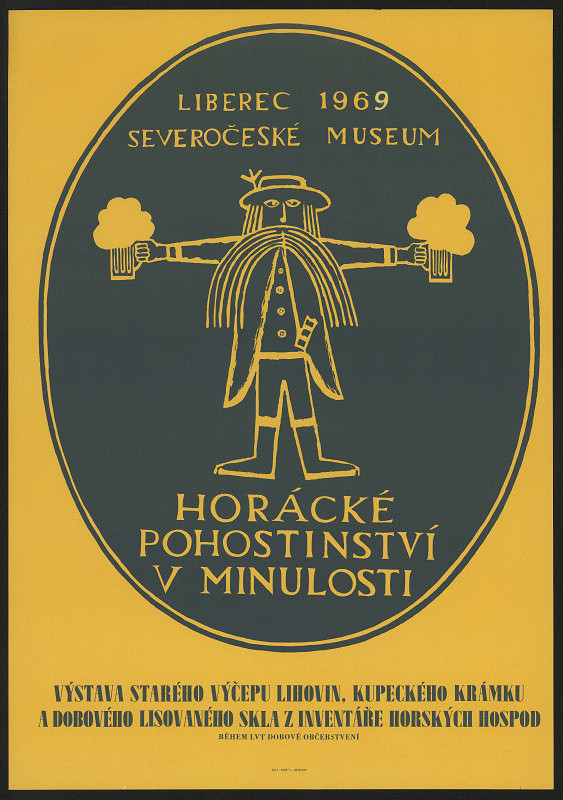 neznámý – Horácké pohostinství v minulosti. Liberec 1969 SČ museum. Výstava starého výčepu lihovin, kupeckých krámků a dobového lisovaného skla 