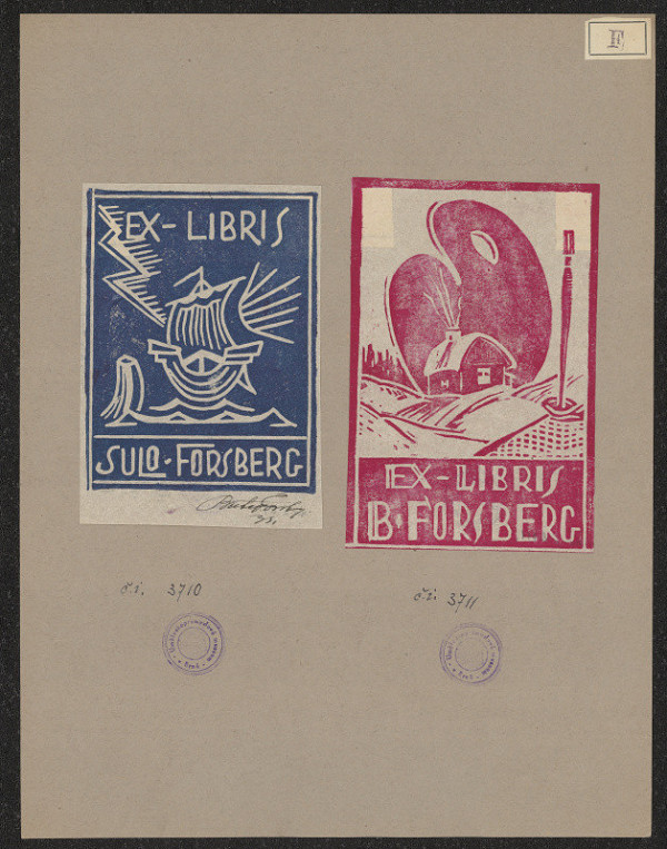 neurčený autor – Ex libris Sulo Forsberg 