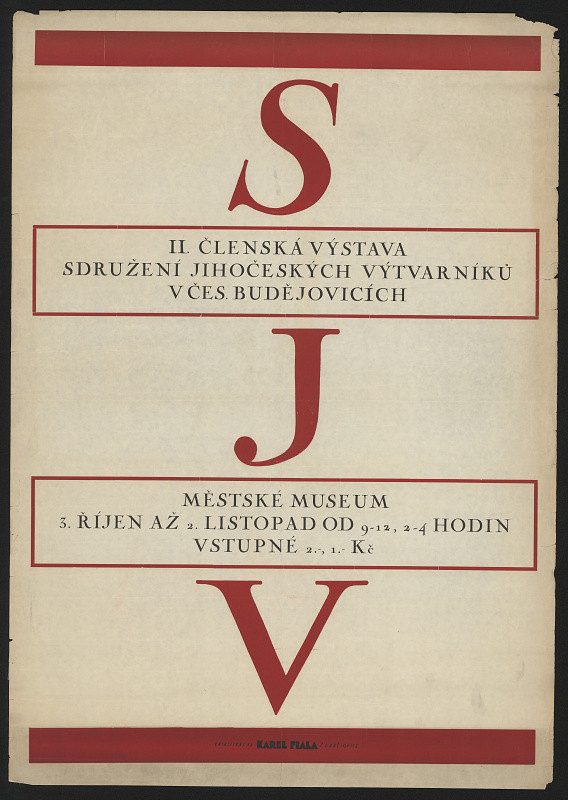 Karel Fiala – II. členská výstava Sdružení jihočeských výtvarníků v Českých Budějovicích, Městské museum 