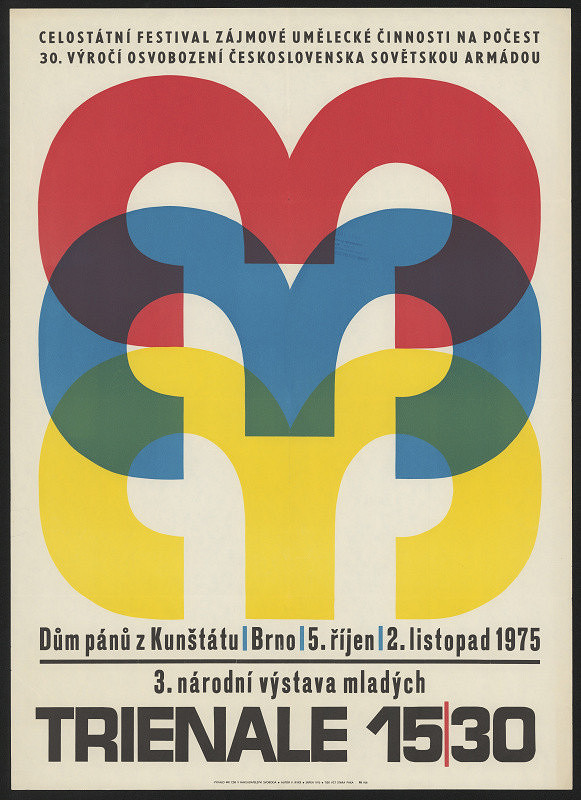 Václav Rykr – 3. národní výstava mladých Trienále 15/30, Dům p. z Kunštátu ... 1975 